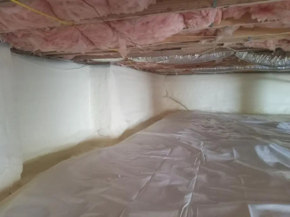 Crawl space encapsulation with closed-cell spray foam for Attic Insulation in Mahomet