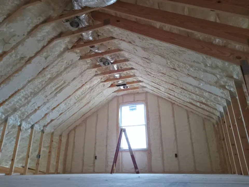 Spray foam roofing application for Crawl Space Insulation project in Mahomet